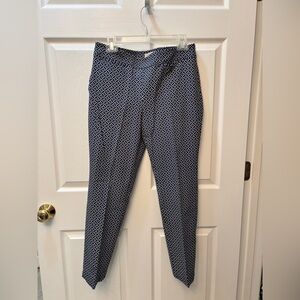 Talbots Navy and White Patterned Pants size 10p
